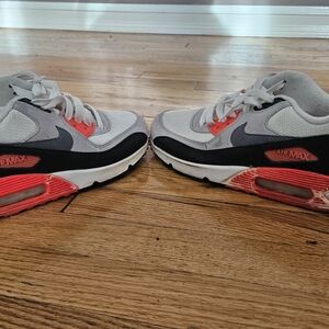 Nike Kids Air Max Gray and Red Sneakers